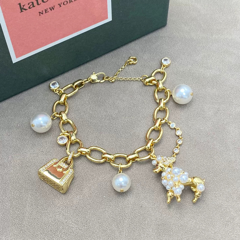 kate spade Pearl Handbag Dog Charm Colorful Bracelet